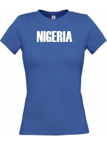 Lady T-Shirt Fußball Ländershirt Nigeria, royal, L