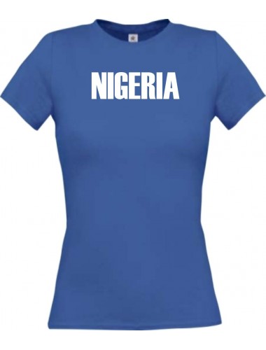 Lady T-Shirt Fußball Ländershirt Nigeria, royal, L