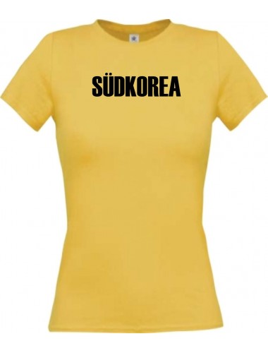 Lady T-Shirt Fußball Ländershirt Südkorea, gelb, L