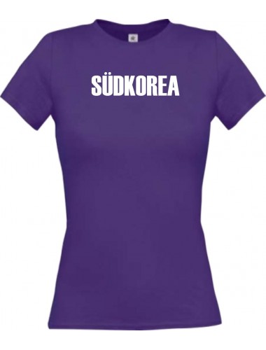 Lady T-Shirt Fußball Ländershirt Südkorea, lila, L