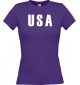 Lady T-Shirt Fußball Ländershirt USA, lila, L