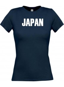 Lady T-Shirt Fußball Ländershirt Japan, navy, L
