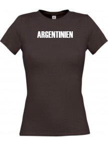 Lady T-Shirt Fußball Ländershirt Agentinien, braun, L