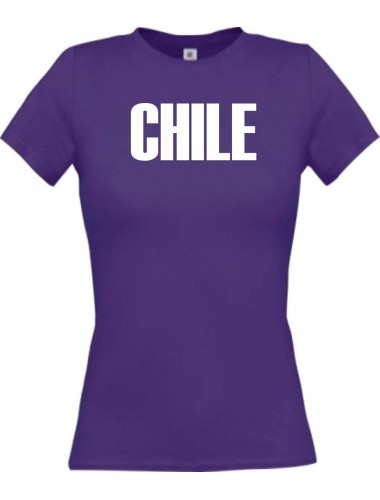 Lady T-Shirt Fußball Ländershirt Chile, lila, L