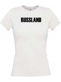 Lady T-Shirt Fußball Ländershirt Russland, weiss, L