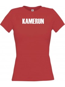 Lady T-Shirt Fußball Ländershirt Kamerun, rot, L