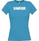 Lady T-Shirt Fußball Ländershirt Kamerun, türkis, L