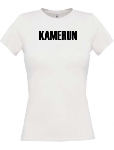 Lady T-Shirt Fußball Ländershirt Kamerun, weiss, L
