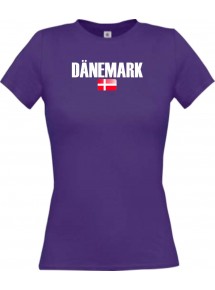 Lady T-Shirt Fußball Ländershirt Dänemark, lila, L