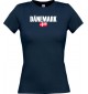 Lady T-Shirt Fußball Ländershirt Dänemark, navy, L