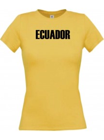 Lady T-Shirt Fußball Ländershirt Ecuador, gelb, L