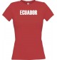 Lady T-Shirt Fußball Ländershirt Ecuador, rot, L