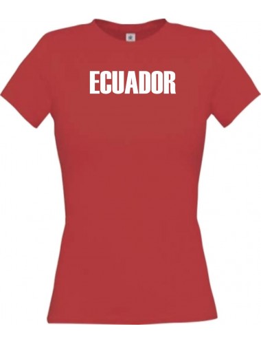 Lady T-Shirt Fußball Ländershirt Ecuador, rot, L