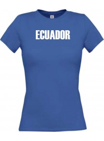 Lady T-Shirt Fußball Ländershirt Ecuador, royal, L