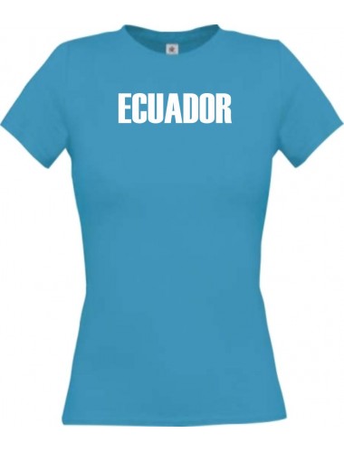 Lady T-Shirt Fußball Ländershirt Ecuador, türkis, L