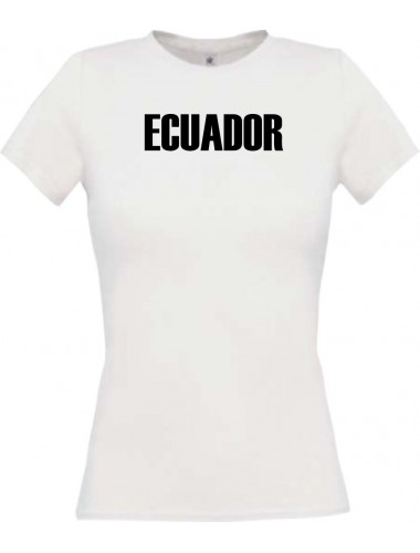 Lady T-Shirt Fußball Ländershirt Ecuador, weiss, L