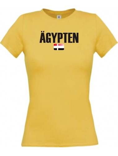 Lady T-Shirt Fußball Ländershirt Ägypten, gelb, L