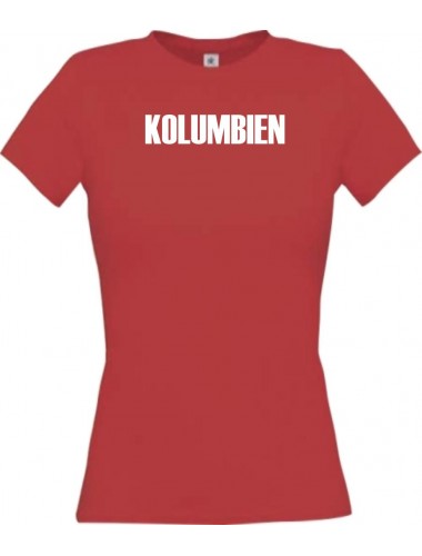 Lady T-Shirt Fußball Ländershirt Kolumbien, rot, L