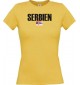Lady T-Shirt Fußball Ländershirt Serbien, gelb, L