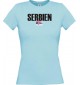 Lady T-Shirt Fußball Ländershirt Serbien, hellblau, L