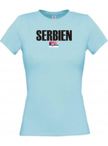 Lady T-Shirt Fußball Ländershirt Serbien, hellblau, L