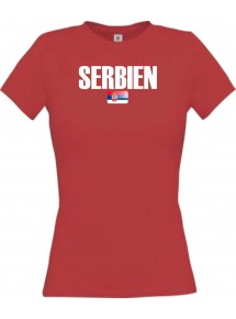 Lady T-Shirt Fußball Ländershirt Serbien, rot, L