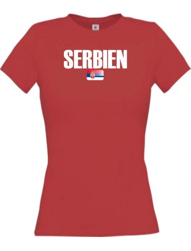 Lady T-Shirt Fußball Ländershirt Serbien, rot, L