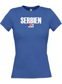 Lady T-Shirt Fußball Ländershirt Serbien, royal, L