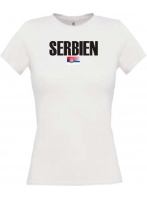 Lady T-Shirt Fußball Ländershirt Serbien, weiss, L