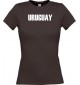 Lady T-Shirt Fußball Ländershirt Uruguay, braun, L