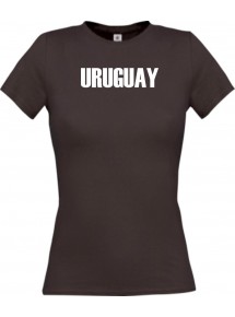 Lady T-Shirt Fußball Ländershirt Uruguay, braun, L