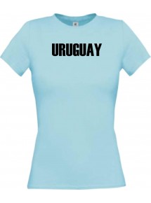 Lady T-Shirt Fußball Ländershirt Uruguay, hellblau, L