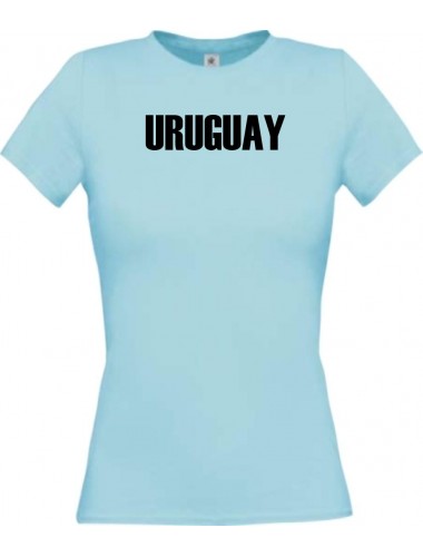 Lady T-Shirt Fußball Ländershirt Uruguay, hellblau, L