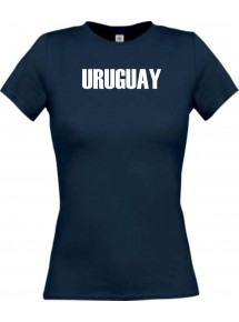 Lady T-Shirt Fußball Ländershirt Uruguay, navy, L
