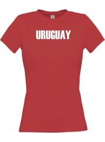 Lady T-Shirt Fußball Ländershirt Uruguay, rot, L