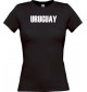 Lady T-Shirt Fußball Ländershirt Uruguay, schwarz, L