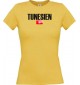 Lady T-Shirt Fußball Ländershirt Tunesien, gelb, L