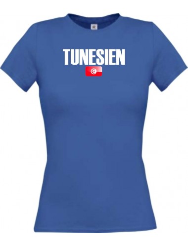 Lady T-Shirt Fußball Ländershirt Tunesien, royal, L