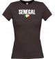 Lady T-Shirt Fußball Ländershirt Senegal, braun, L
