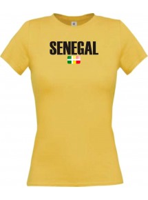Lady T-Shirt Fußball Ländershirt Senegal, gelb, L