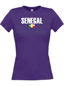 Lady T-Shirt Fußball Ländershirt Senegal, lila, L