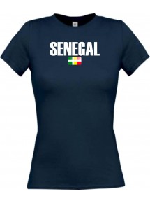 Lady T-Shirt Fußball Ländershirt Senegal, navy, L