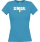 Lady T-Shirt Fußball Ländershirt Senegal, türkis, L