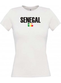 Lady T-Shirt Fußball Ländershirt Senegal, weiss, L