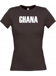 Lady T-Shirt Fußball Ländershirt Ghana, braun, L