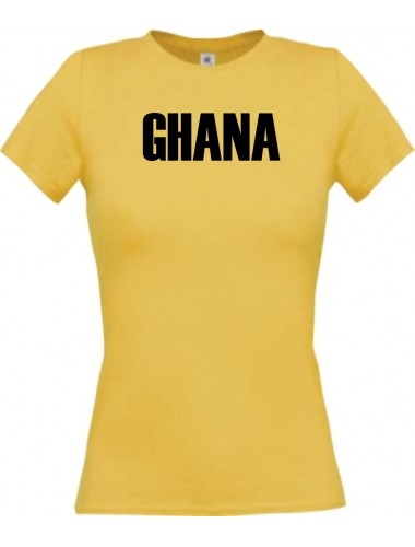 Lady T-Shirt Fußball Ländershirt Ghana, gelb, L