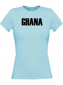 Lady T-Shirt Fußball Ländershirt Ghana, hellblau, L