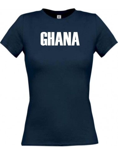 Lady T-Shirt Fußball Ländershirt Ghana, navy, L