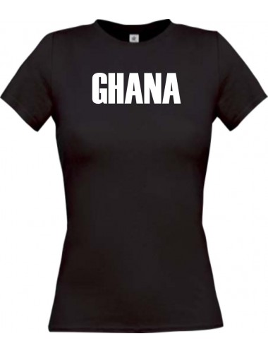 Lady T-Shirt Fußball Ländershirt Ghana, schwarz, L