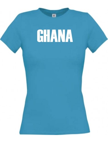 Lady T-Shirt Fußball Ländershirt Ghana, türkis, L